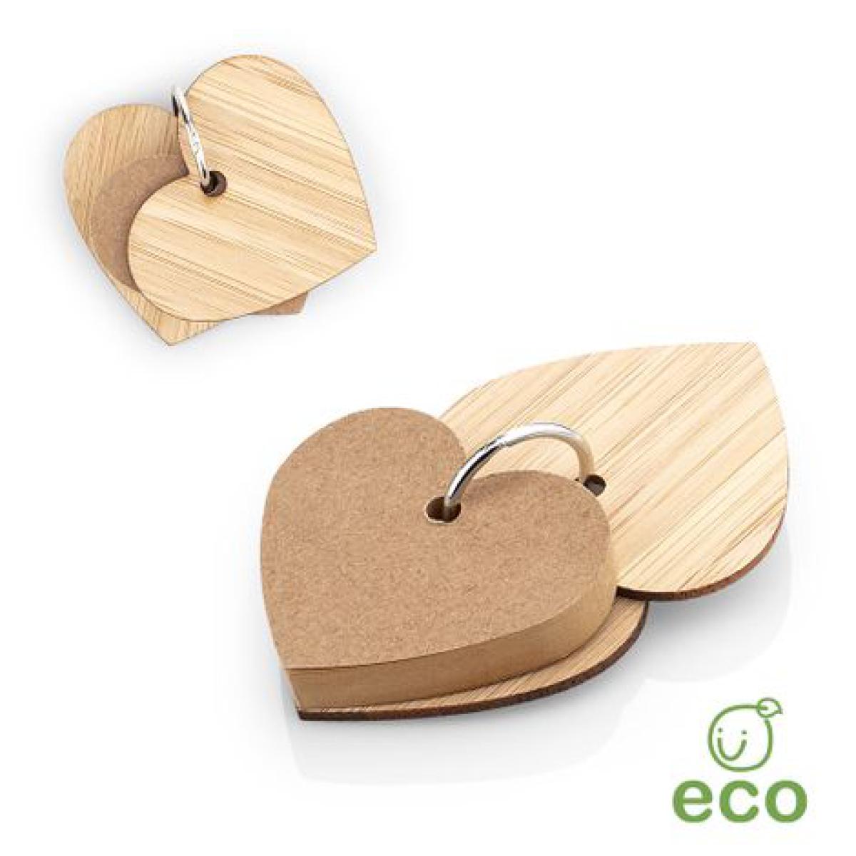 Set de Memos Love Elaborado en Bambú en Forma de Corazon