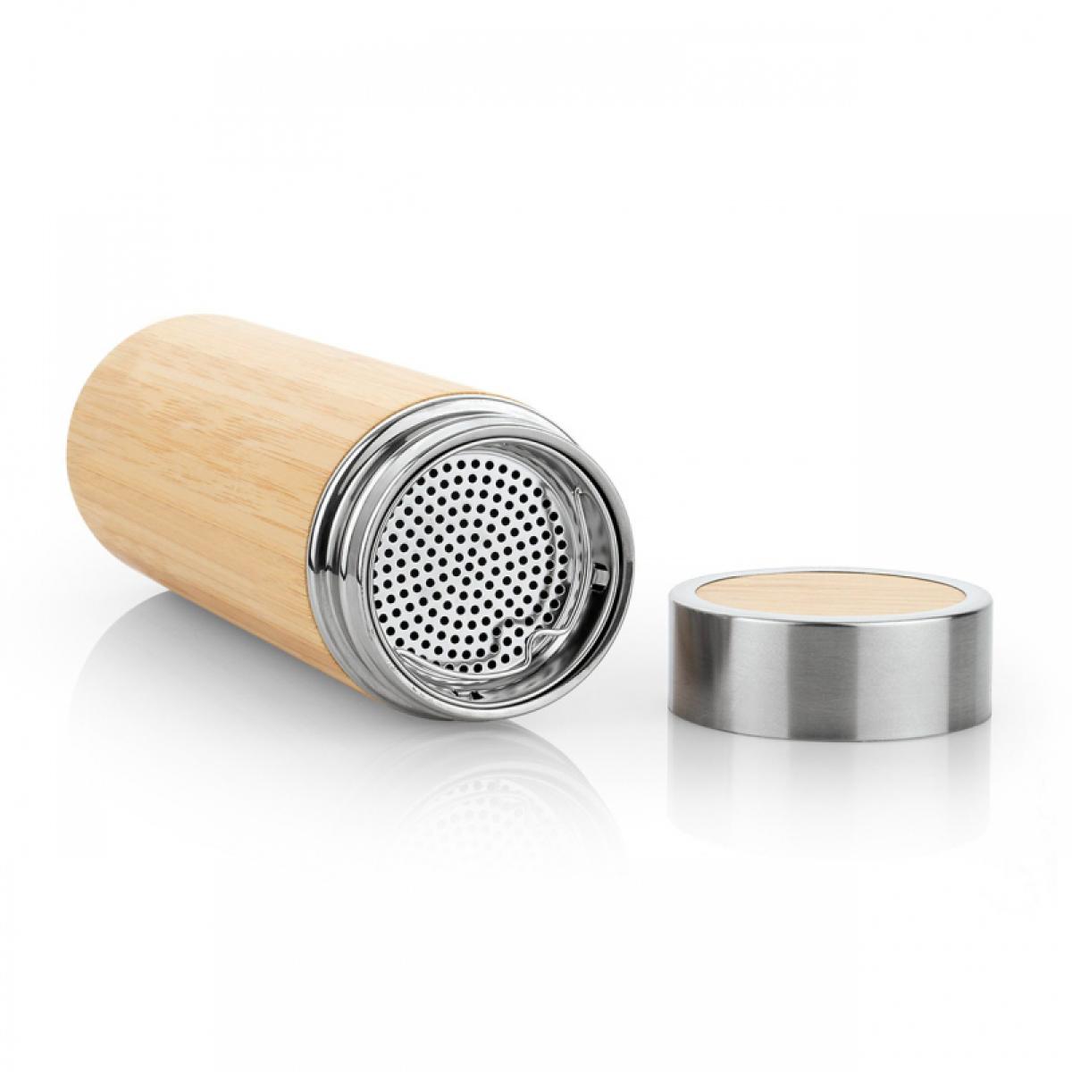 Termo Metalico en Acero Recubrimiento Bambú