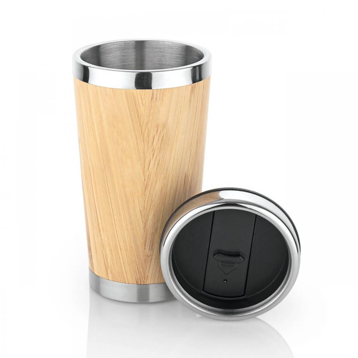Vaso Mug Viajero Bambú 400 ml Tapa Hermetica
