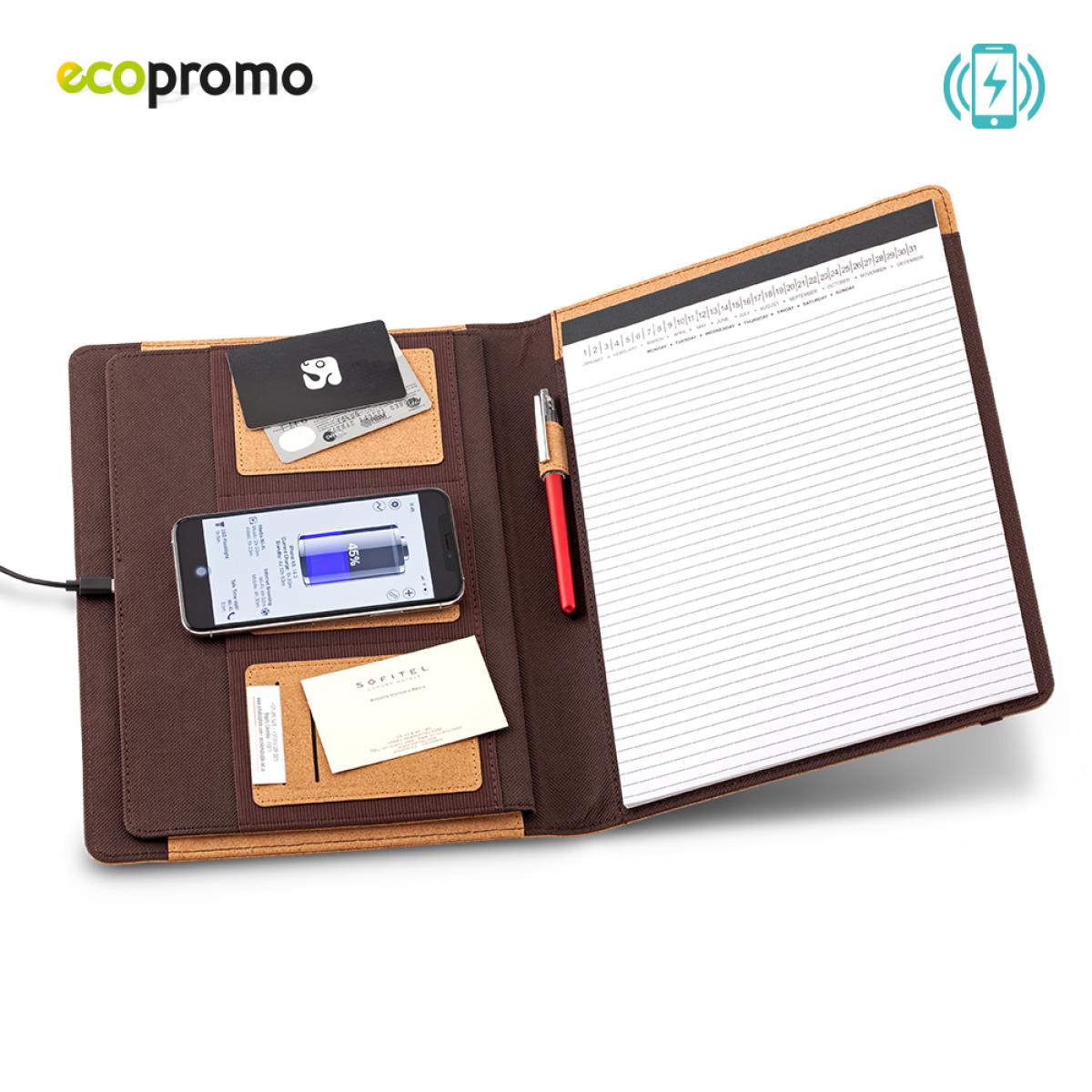 Carpeta Folder con Cargador Inalámbrico Cork
