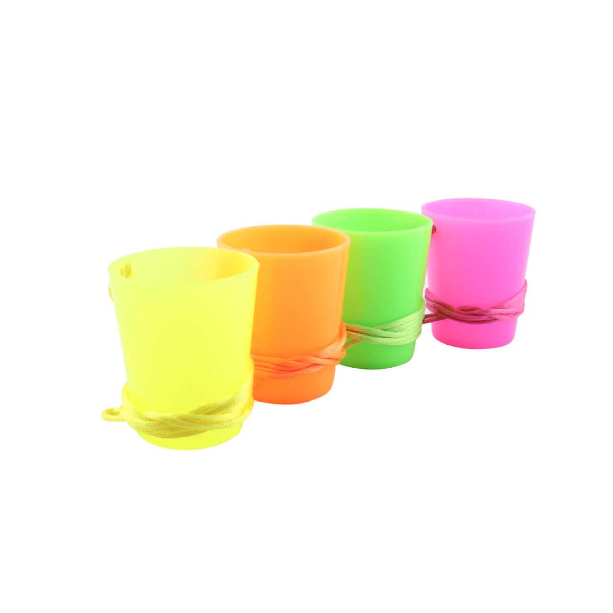 Copa Plastica 2 Cordon 1 Paquete de 4 en colores Surtidos