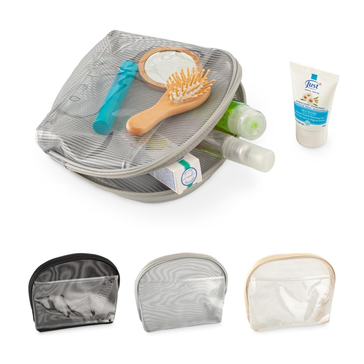 Cosmetiquera Kovina en Poliéster con Bolsillo PVC