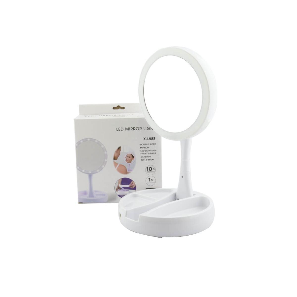 Espejo LED Usb Plegable Aro Giratorio De 360º