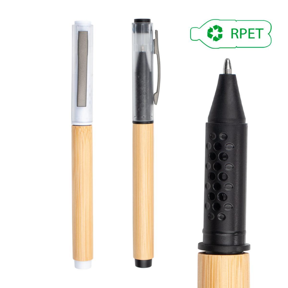 Bolígrafo Chevy de Bambú con Tinta Gel y Clip Metálico