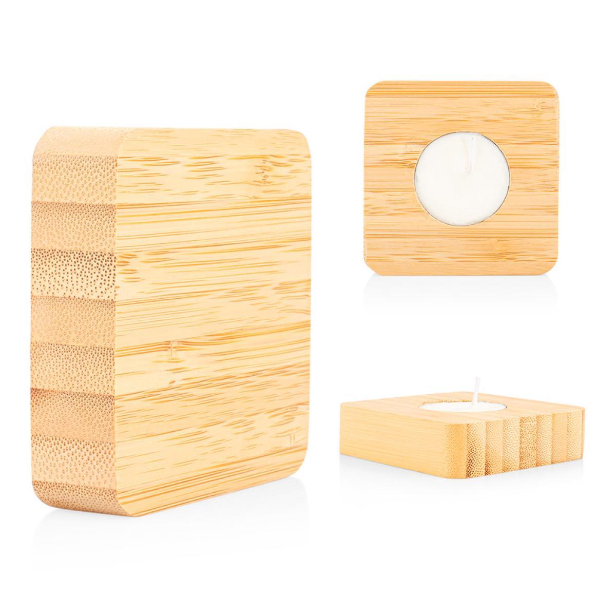 Vela Tealight con Portavelas de Bambú Ecológico