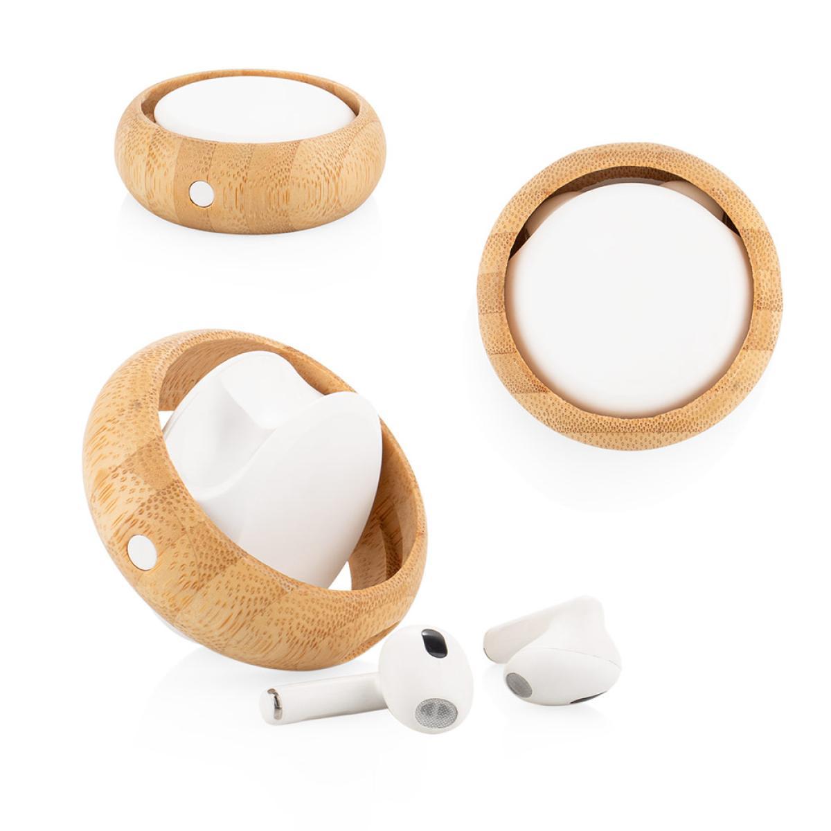 Audífonos Rotate Bluetooth, 3h de Uso y Estuche Bamboo