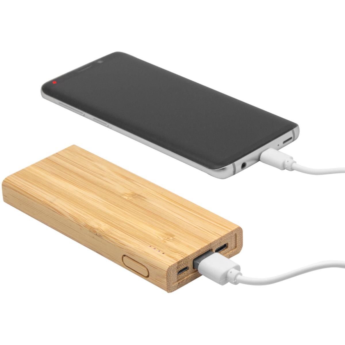 Power Bank Bamb Power Bateria Portatil Bambu