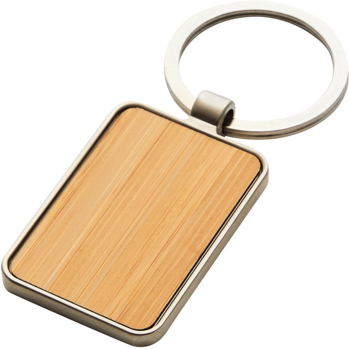Llavero Kirec de Bambú con Detalles Metálicos