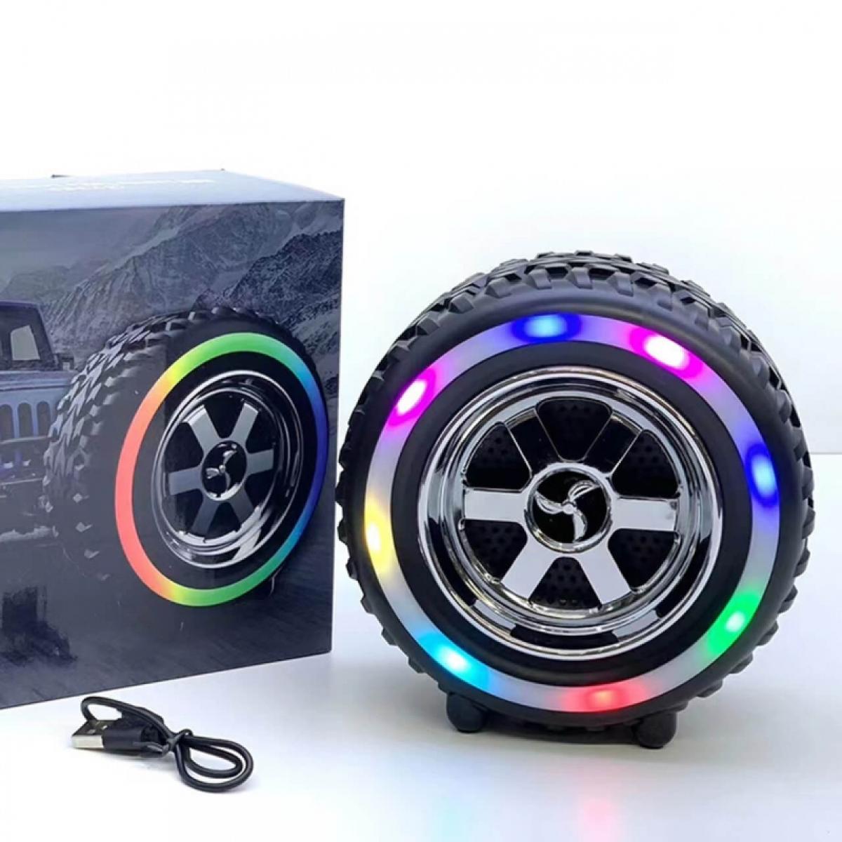 Parlante Bluetooth Forma de Llanta Luces RGB