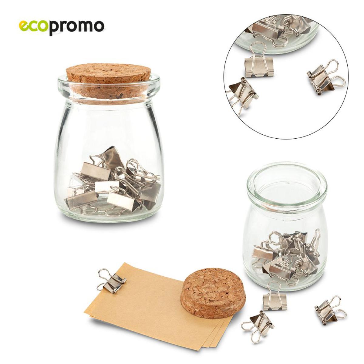Set con clips en estuche de vidrio Cork