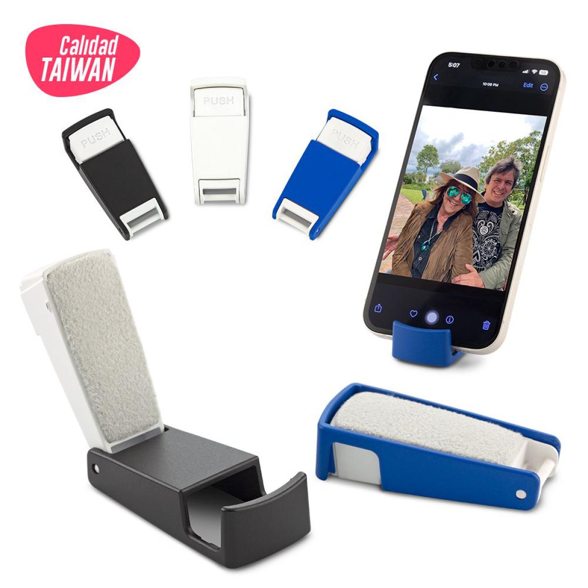Soporte Plastico Plegable Para Moviles Con Microfibra