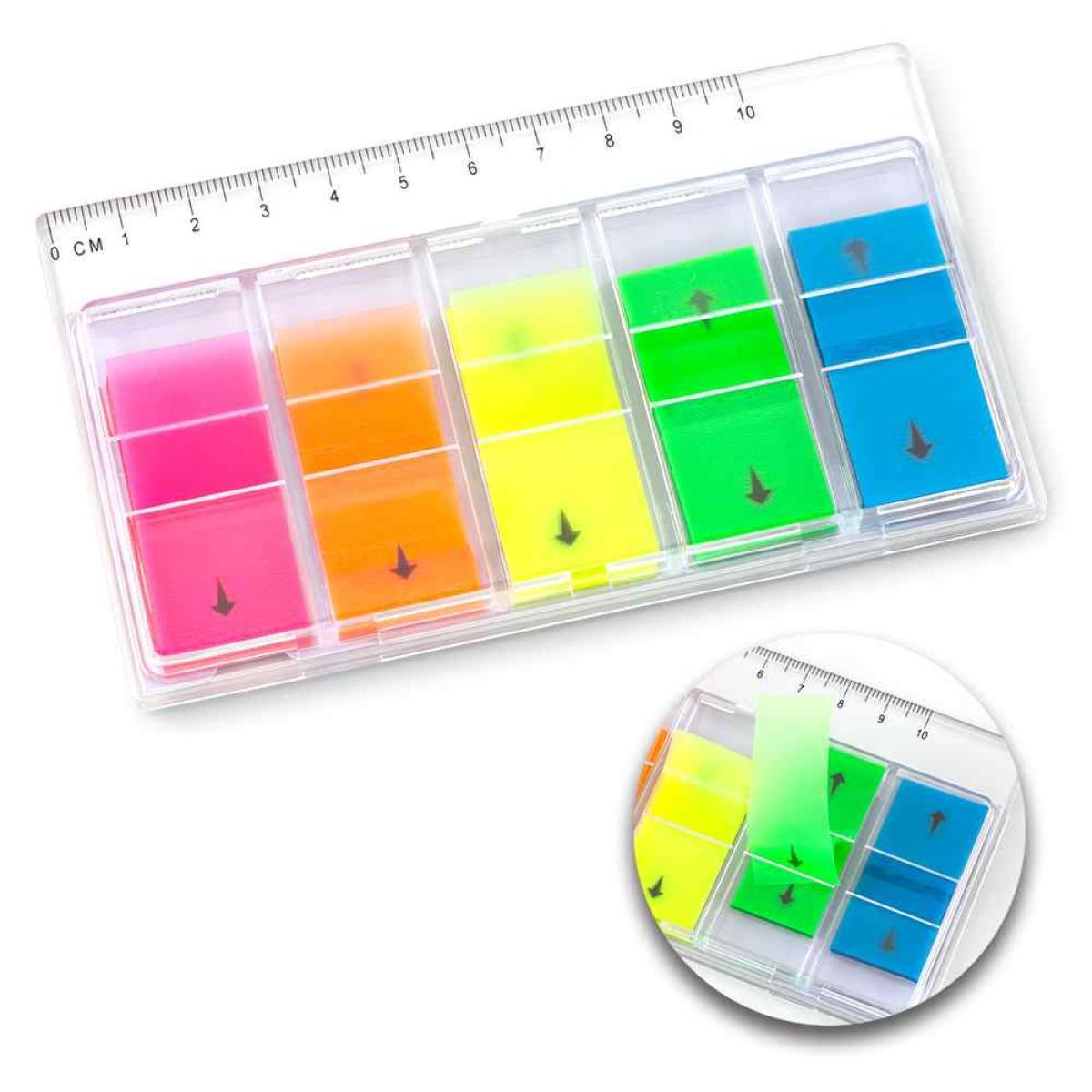 Sticky Set con Regla y 5 Stickies de Colores