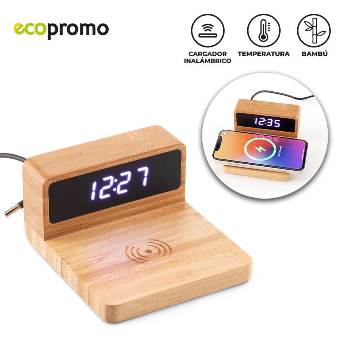 Cargador Inalambrico Bamboo Clock Nuevo