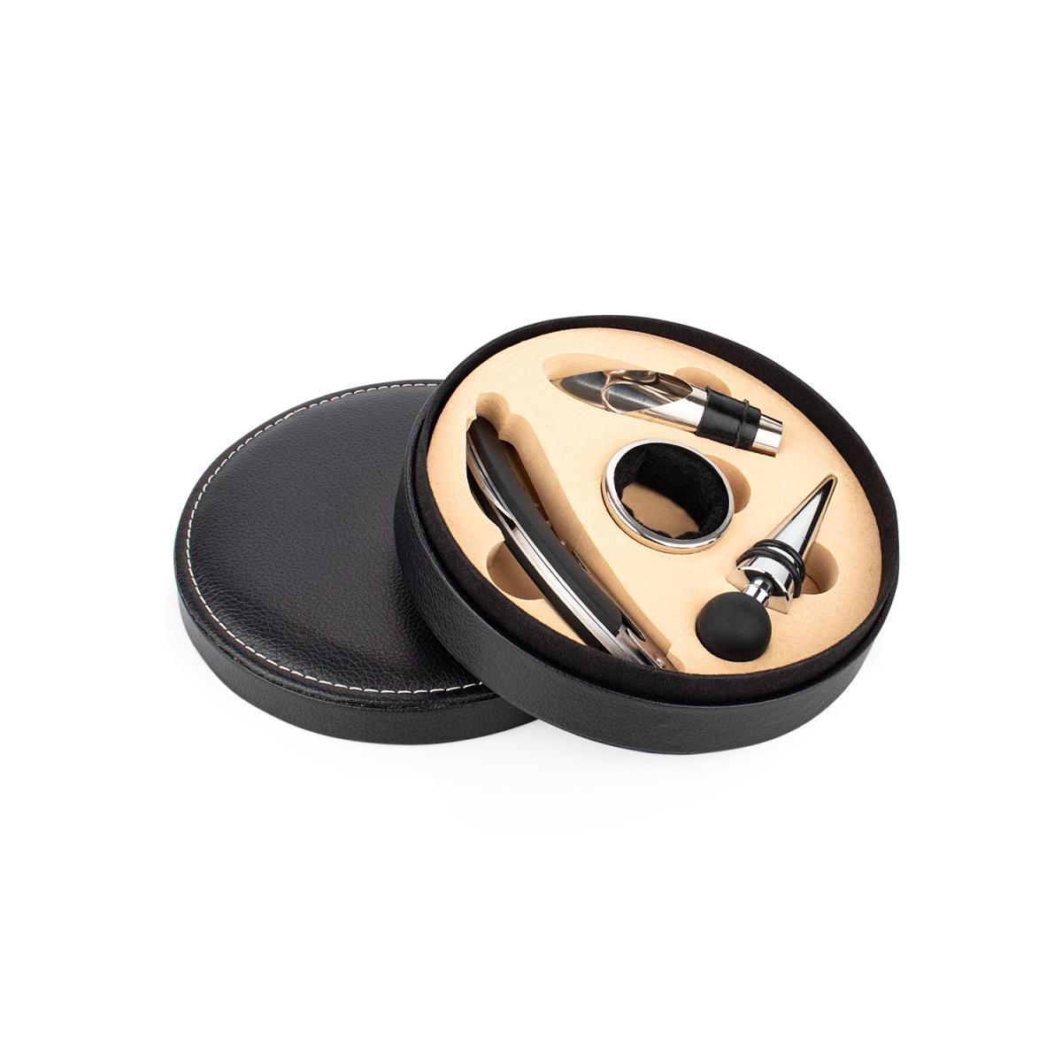 Set de Bar en Caja Circular con 4 Accesorios