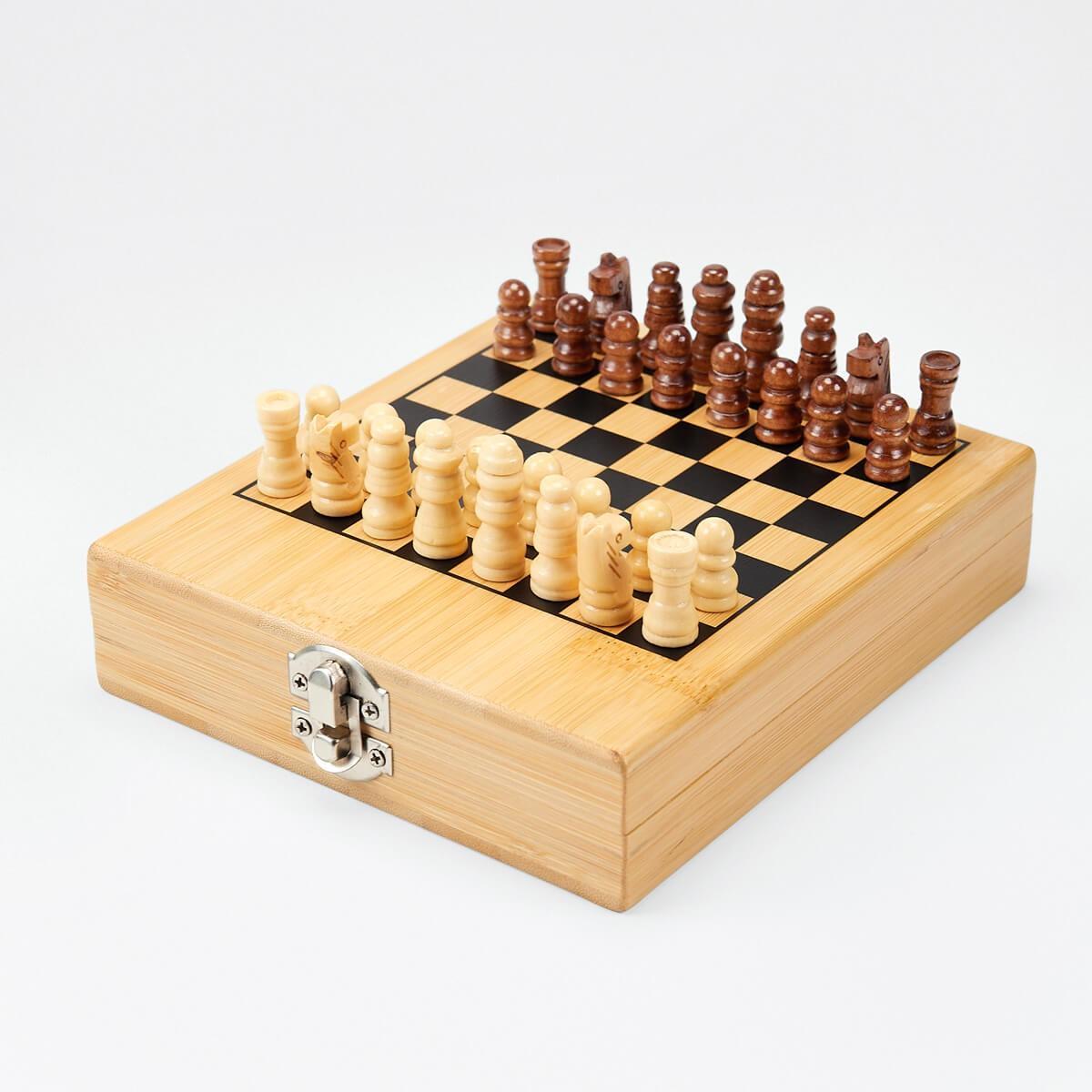 Ajedrez Hako de Bambú con Estuche y Piezas en Madera