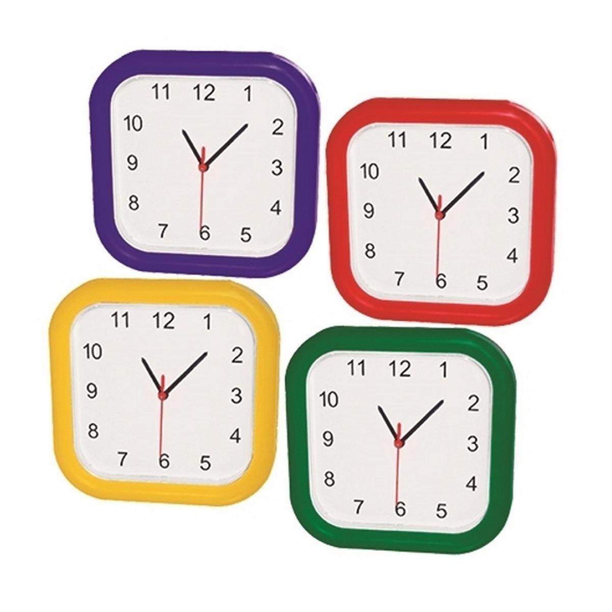 Reloj De Pared Mondrian Cuadrado Plastico 1 Pila
