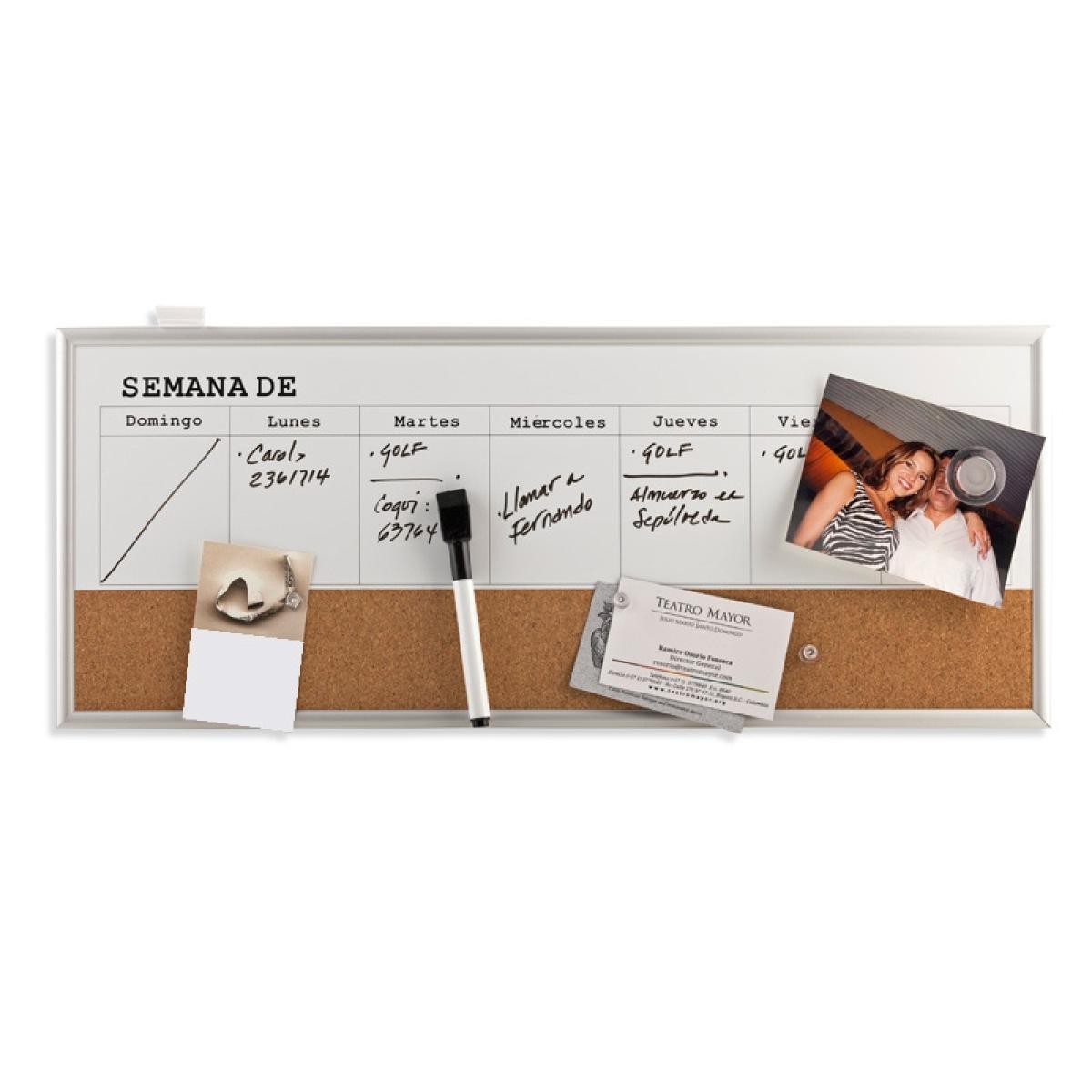 Tablero Week Notas Semanal EN MDF Incluye Marcador