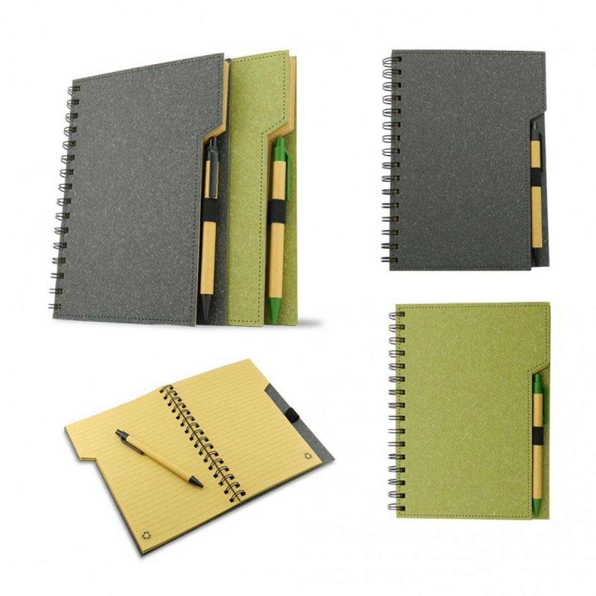 Libreta Ecologica Carton Hojas Rayadas y Esfero Ecologico