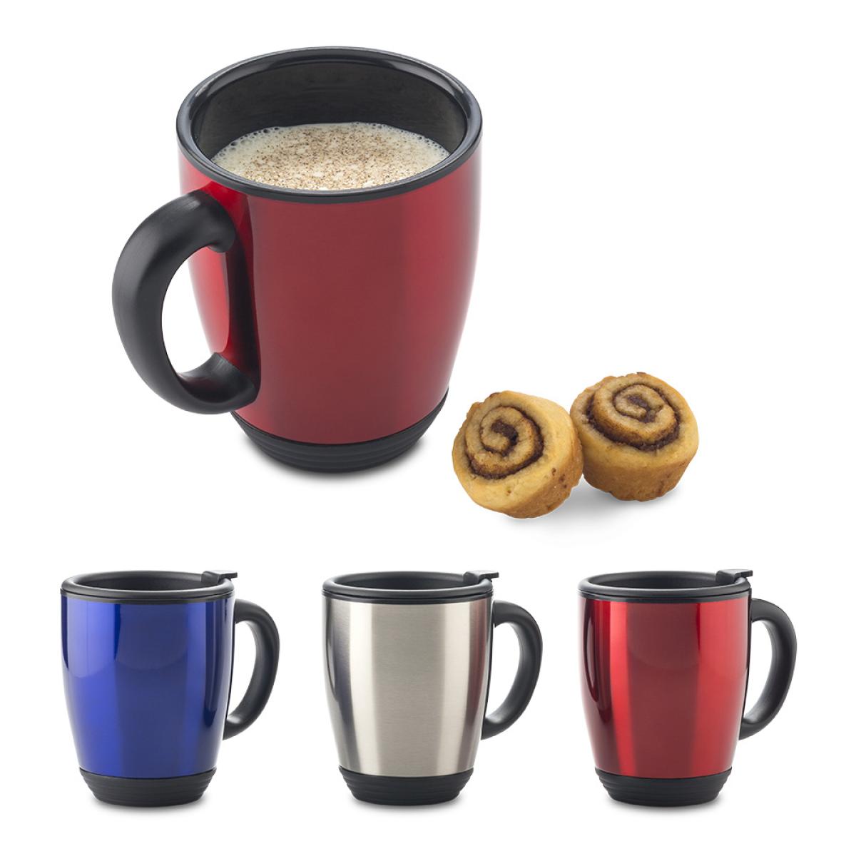 Pocillo Mug Metalico Peyton 470 ml con tapa